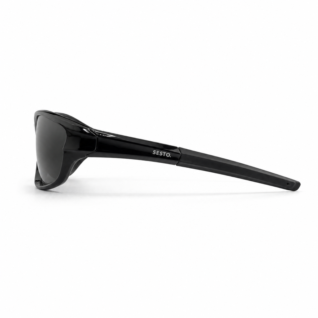 SESTO. ARIO Sport-Sonnenbrille in Schwarz, Seitenansicht