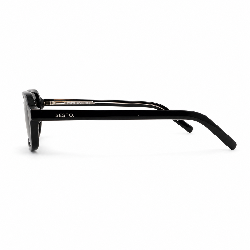 SESTO. LOCO Sonnenbrille in Schwarz, Seitenansicht