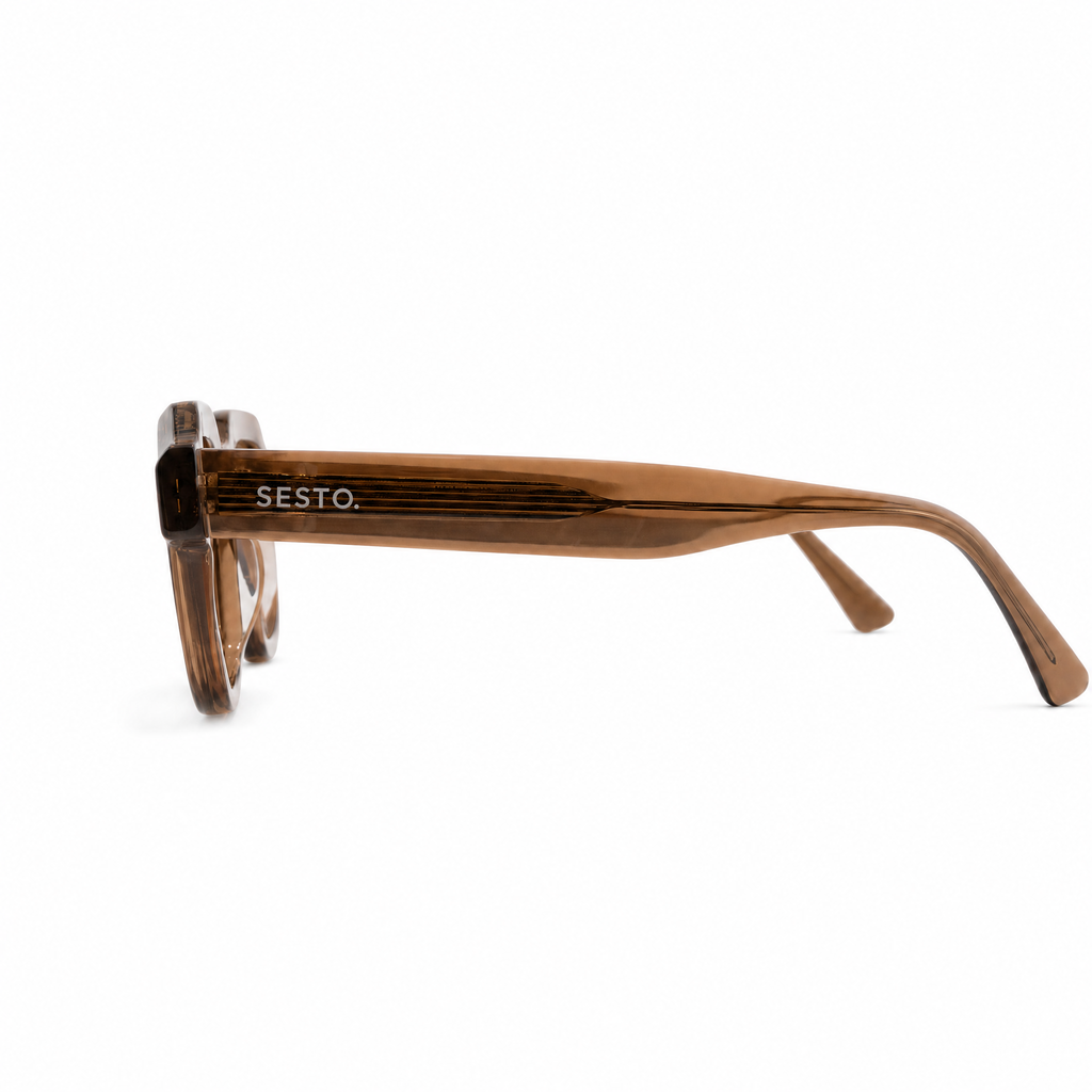 SESTO. ZENO Sonnenbrille in Braun, Seitenansicht